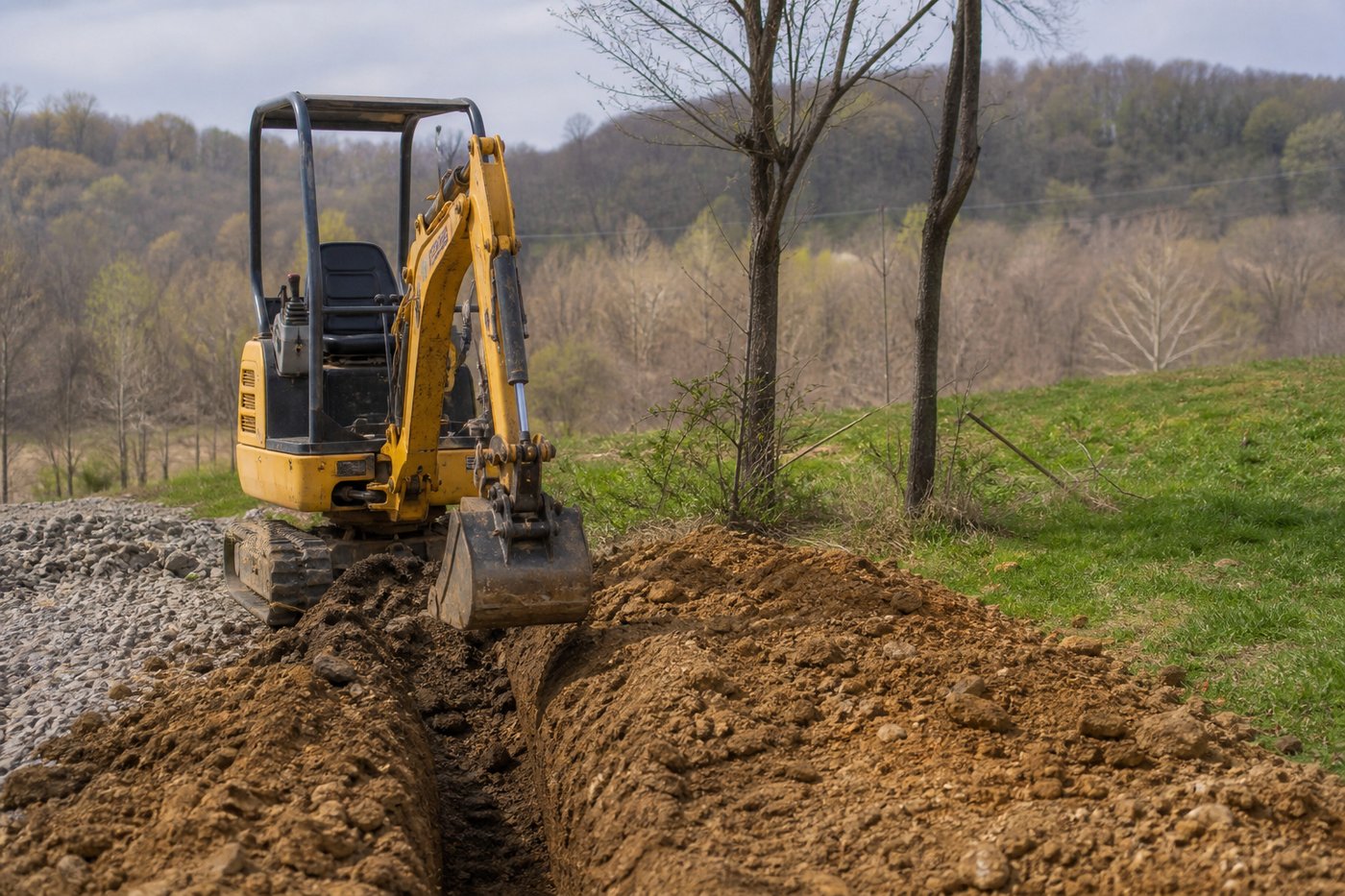 Mini excavating and trenching by Hoskins Digging LLC, Excavating contractor Bledsoe, KY